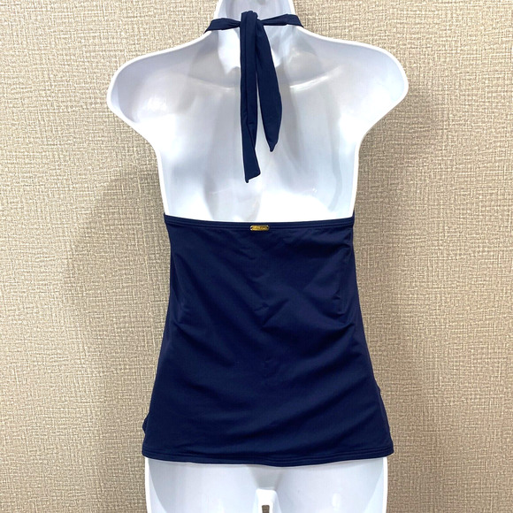 Calvin Klein Halter Swimsuit Cami Tankini Tank Top Blue sz S Padded Cups - Picture 4 of 5